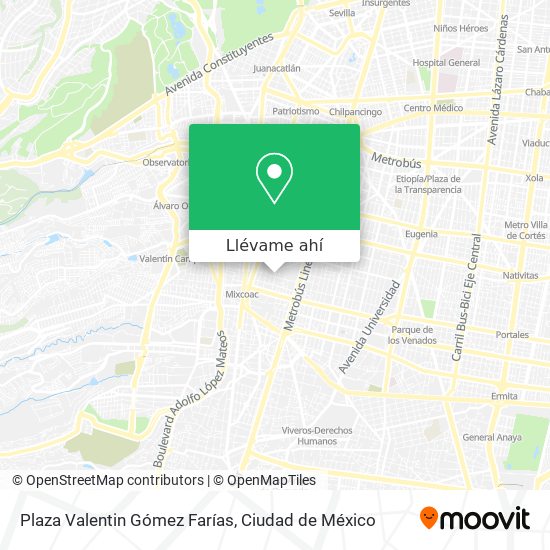 Mapa de Plaza Valentin Gómez Farías