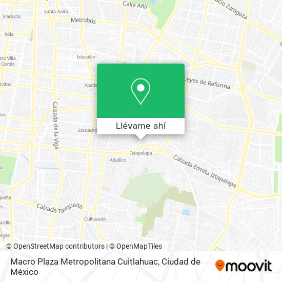 Mapa de Macro Plaza Metropolitana Cuitlahuac