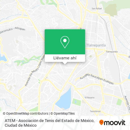 Mapa de ATEM - Asociación de Tenis del Estado de México