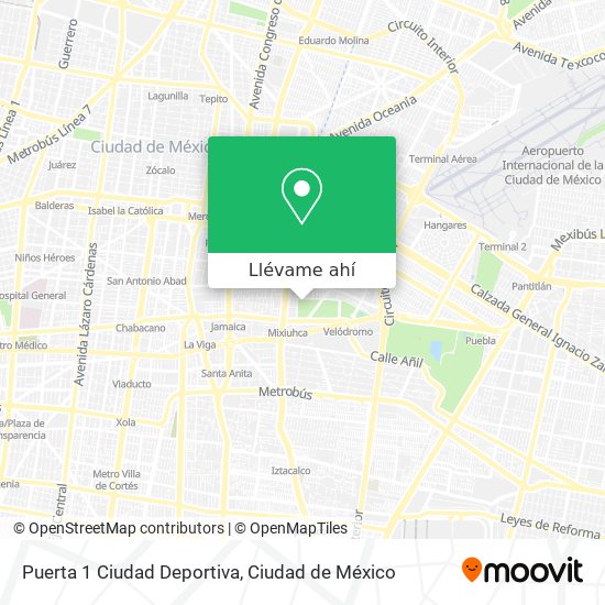 Mapa de Puerta 1 Ciudad Deportiva