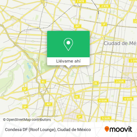 Mapa de Condesa DF (Roof Lounge)