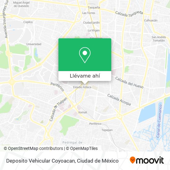 Mapa de Deposito Vehicular Coyoacan
