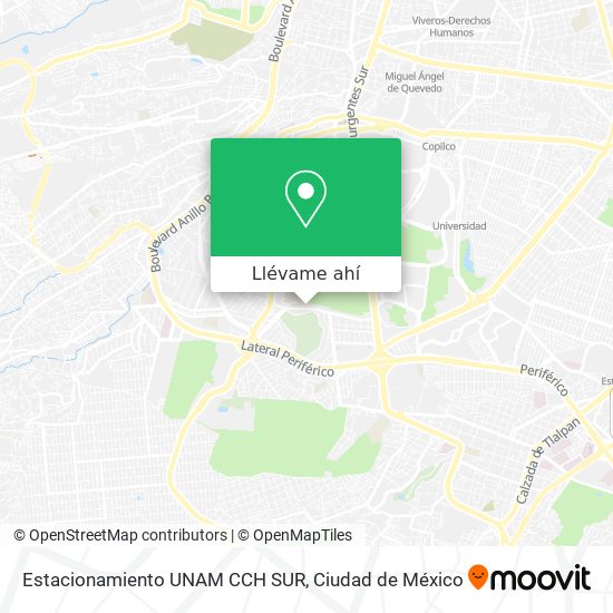Mapa de Estacionamiento UNAM CCH SUR