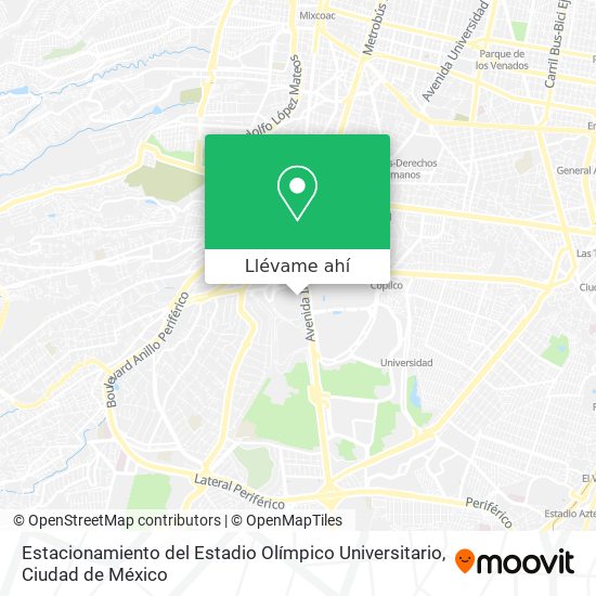 Mapa de Estacionamiento del Estadio Olímpico Universitario