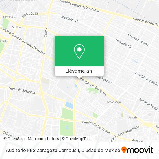 Mapa de Auditorio FES Zaragoza Campus I