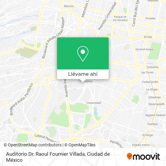 Mapa de Auditorio  Dr. Raoul Fournier Villada