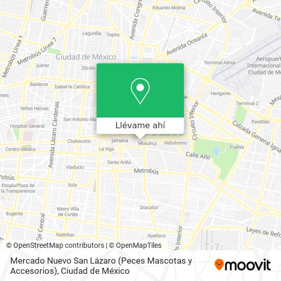 Mapa de Mercado Nuevo San Lázaro (Peces Mascotas y Accesorios)