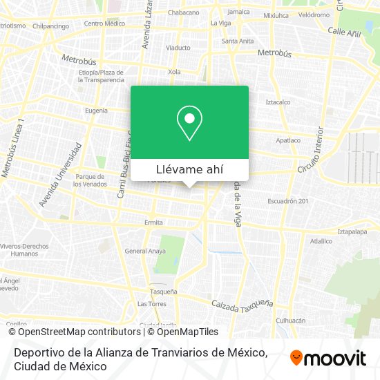 Mapa de Deportivo de la Alianza de Tranviarios de México