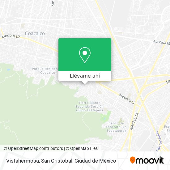 Cómo llegar a Vistahermosa, San Cristobal en Tultepec en Autobús?