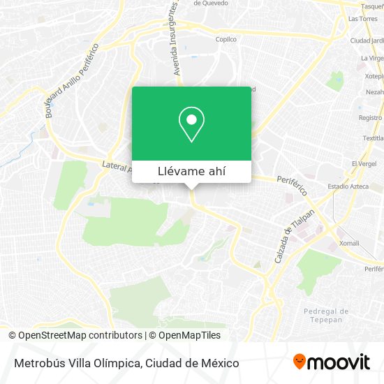 Mapa de Metrobús Villa Olímpica