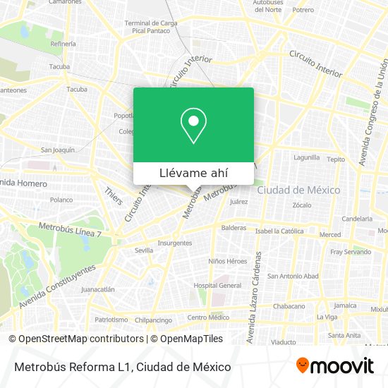 Mapa de Metrobús Reforma L1