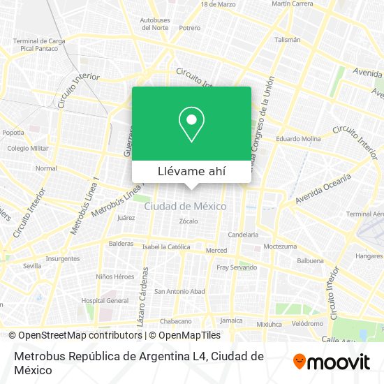 Mapa de Metrobus República de Argentina L4