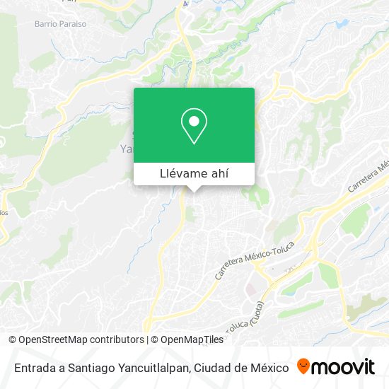 Mapa de Entrada a Santiago Yancuitlalpan
