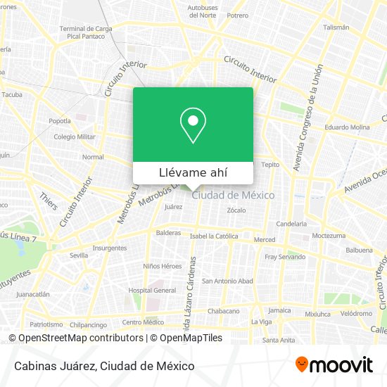 Mapa de Cabinas Juárez