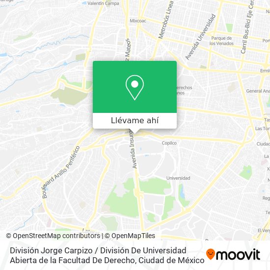 Mapa de División Jorge Carpizo / División De Universidad Abierta de la Facultad De Derecho