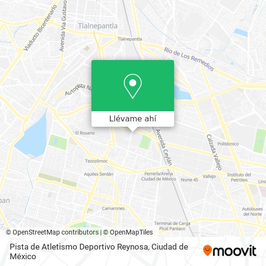 Mapa de Pista de Atletismo Deportivo Reynosa