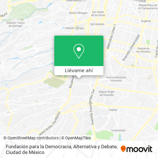 Mapa de Fundación para la Democracia, Alternativa y Debate