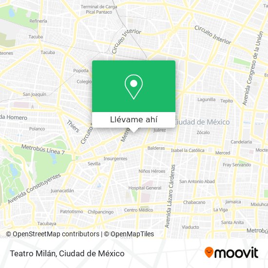 Mapa de Teatro Milán