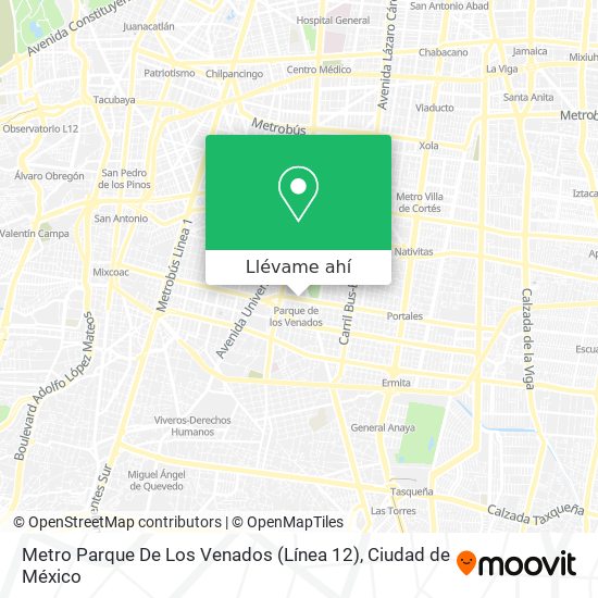 Mapa de Metro Parque De Los Venados (Línea 12)