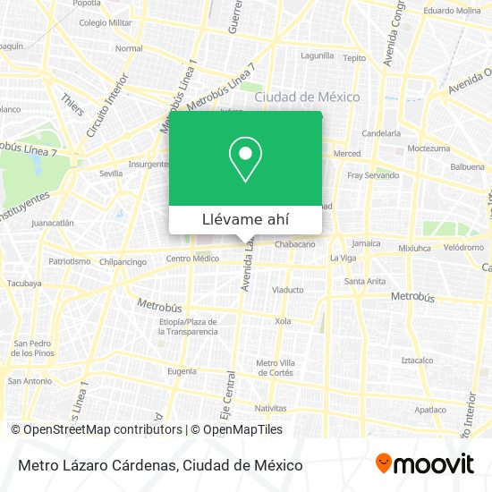Mapa de Metro Lázaro Cárdenas
