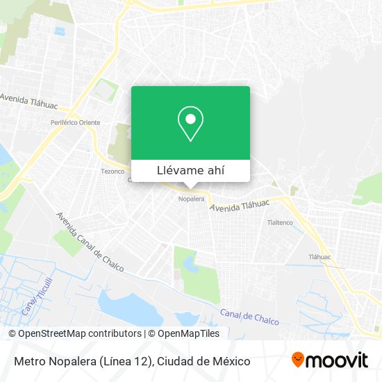 Mapa de Metro Nopalera (Línea 12)