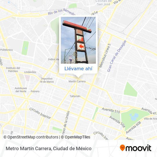 Mapa de Metro Martín Carrera