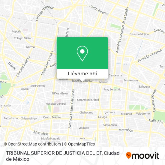 Mapa de TRIBUNAL SUPERIOR DE JUSTICIA DEL DF