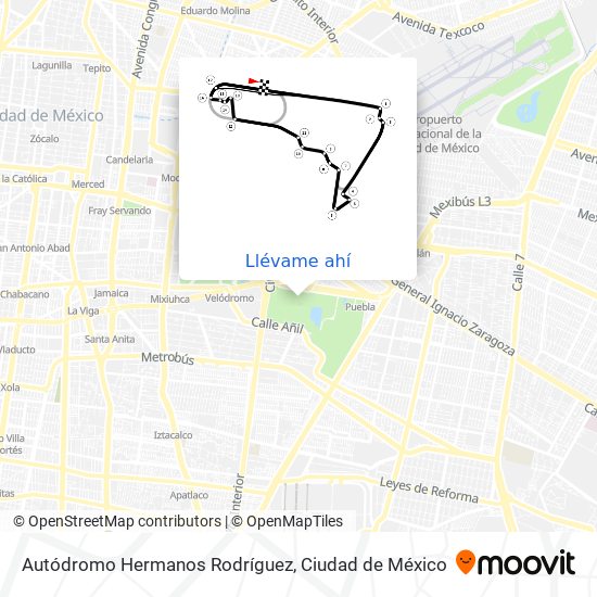 Cómo llegar a Autódromo Hermanos Rodríguez en Cuauhtémoc en Autobús o Metro?