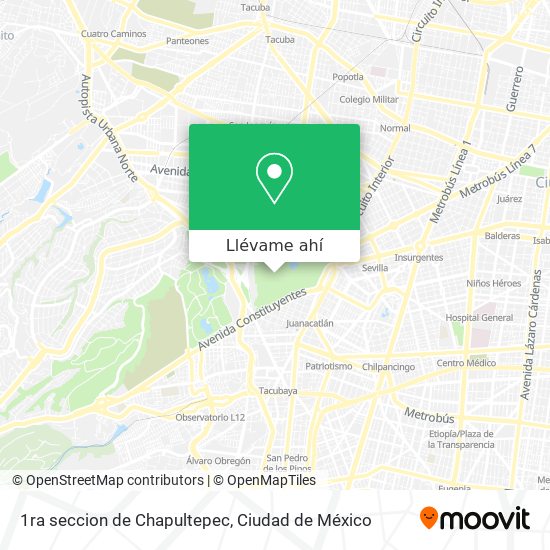 Mapa de 1ra seccion de Chapultepec