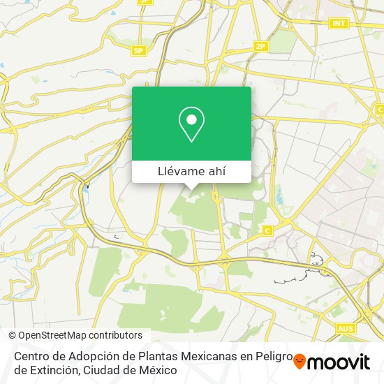 Mapa de Centro de Adopción de Plantas Mexicanas en Peligro de Extinción