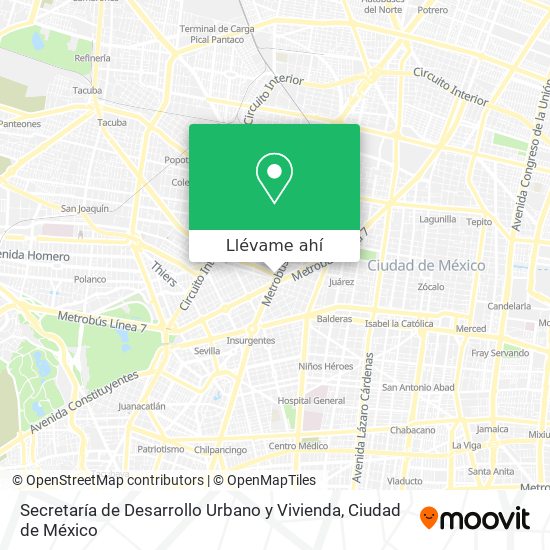 Mapa de Secretaría de Desarrollo Urbano y Vivienda