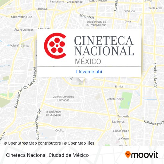 Mapa de Cineteca Nacional