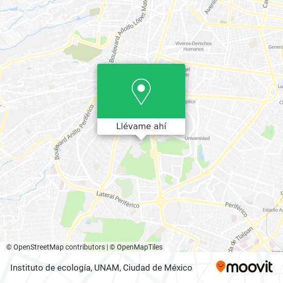 Mapa de Instituto de ecología, UNAM