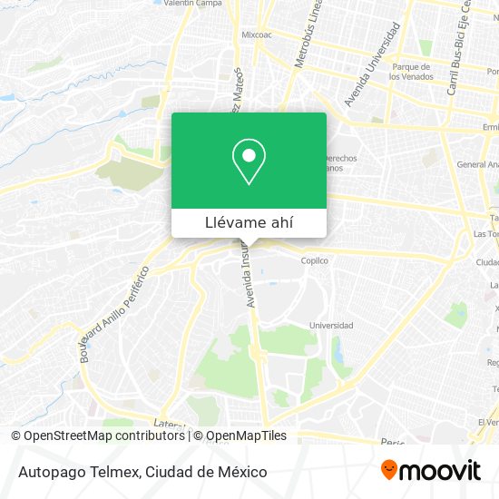 Mapa de Autopago Telmex