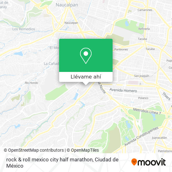 Mapa de rock & roll mexico city half marathon