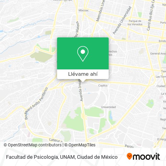 Mapa de Facultad de Psicología, UNAM