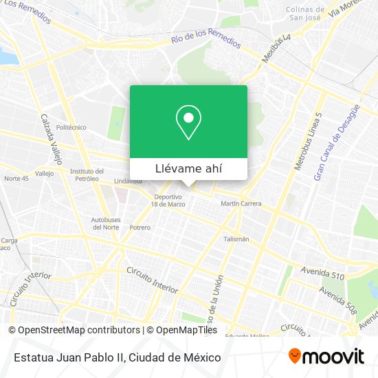 Mapa de Estatua Juan Pablo II