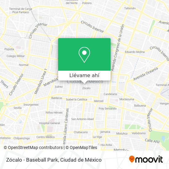 Mapa de Zócalo - Baseball Park