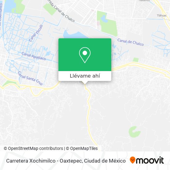 Mapa de Carretera Xochimilco - Oaxtepec