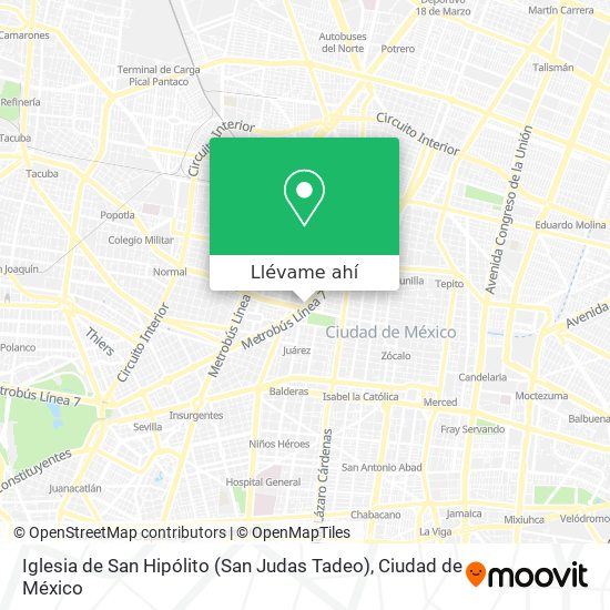 Cómo llegar a Iglesia de San Hipólito (San Judas Tadeo) en Azcapotzalco en  Autobús o Metro?