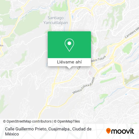 Mapa de Calle Guillermo Prieto, Cuajimalpa.