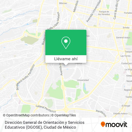 Mapa de Dirección General de Orientación y Servicios Educativos (DGOSE)