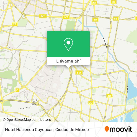 Mapa de Hotel Hacienda Coyoacan