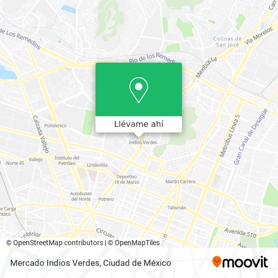 Cómo llegar a Mercado Indios Verdes en Gustavo A. Madero en Autobús o Metro?