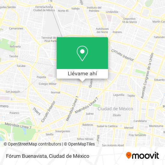 Cómo llegar a Fórum Buenavista en Azcapotzalco en Autobús o Metro?