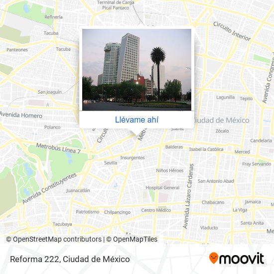Cómo llegar a Reforma 222 en Azcapotzalco en Autobús o Metro?