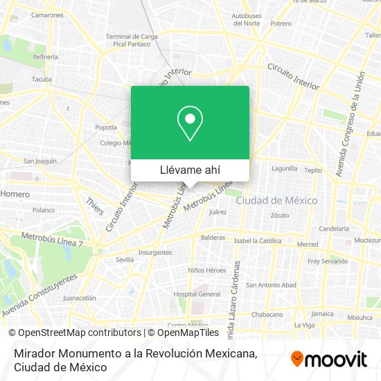 Mapa de Mirador Monumento a la Revolución Mexicana
