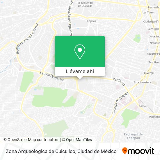 Mapa de Zona Arqueológica de Cuicuilco