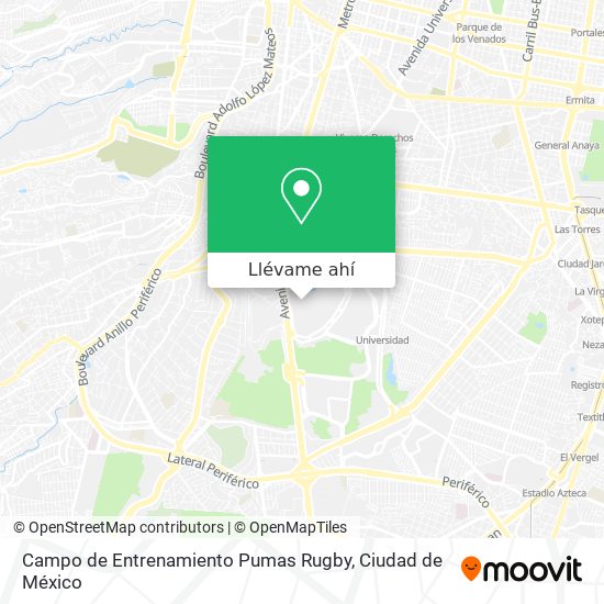 Mapa de Campo de Entrenamiento Pumas Rugby