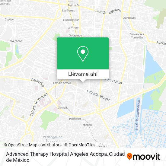 Mapa de Advanced Therapy Hospital Angeles Acoxpa